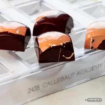 Chocolate World CW2435 Polycarbonate Square Sphere Chocolate Mold by Alexandre Bourdeaux 25.5 x 25.5 x 15 mm - 4 x 8 pc - 9 g...