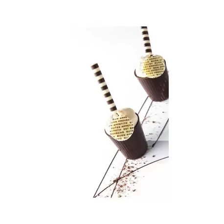 Pastry Chef's Boutique PCB11237 Belgian Dark Chocolate Cups - Liqueur Cups (Foil Wrap) Ø30mm - 252 Pcs Chocolate Cups and Tru...