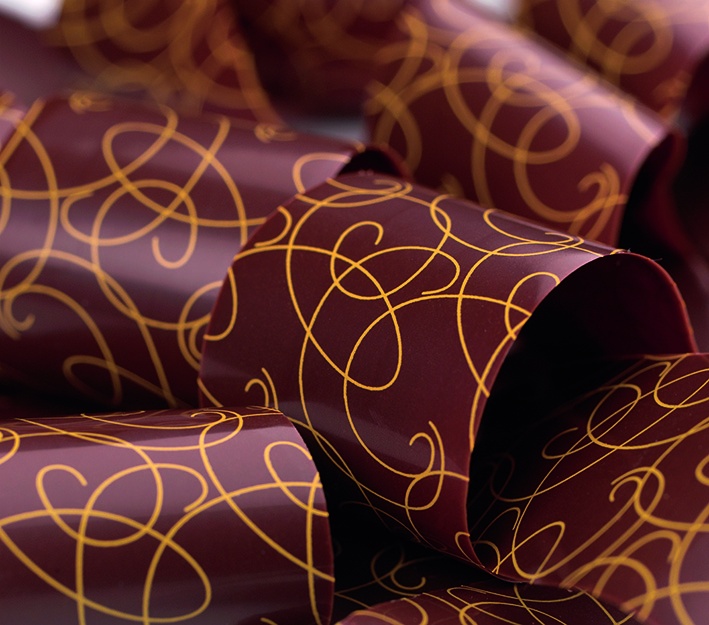  Chocolate Transfer Sheet: Gold Spirals, 17 Sheets