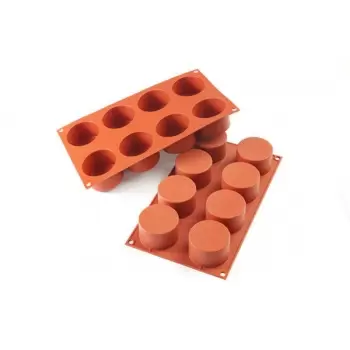 Silikomart Professional SF119 Cylinders Silicone Mold - Ø 63 mm - Height: 40mm - 8 cavity -123ml