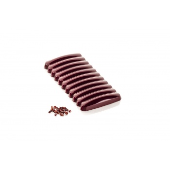 Silikomart 52.919.86.0065 Silikomart Tritan Polycarbonate Cupola-T Chocolate Bar Mold by Pal Occhipinti - 153x74.7x14mm - 3 c...