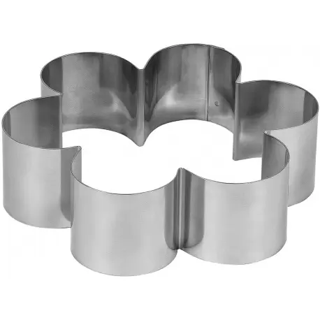 Matfer Bourgeat Stainless Steel Blackcurrant Flower Dessert Viennoiserie Pastry Ring - 180 x 50mm