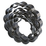 Polished Steel 8 Petal Flower Cake Ring - 175 x 175 x 50 mm