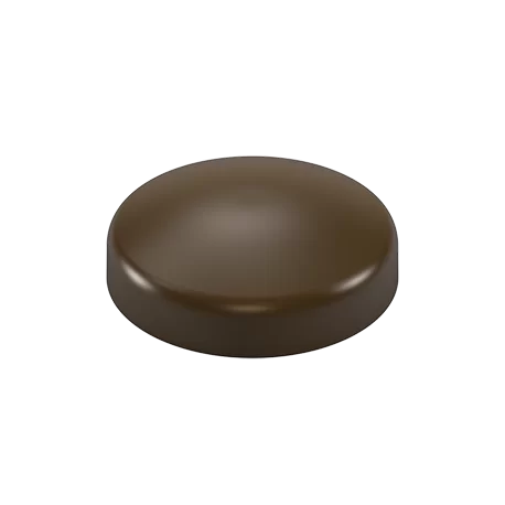 Pastry Chef's Boutique PCB740 Polycarbonate Flat Round Button Shaped Praline Chocolate Mold - 22x6mm - 2gr - 4x10 Cavity - 27...