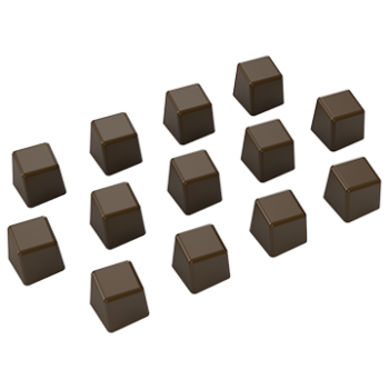 Pastry Chef's Boutique PCB161 Polycarbonate Small Twisted Squares Cubes Chocolate Mold - 14x14x14mm - 3gr - 5x10 Cavity - 275...
