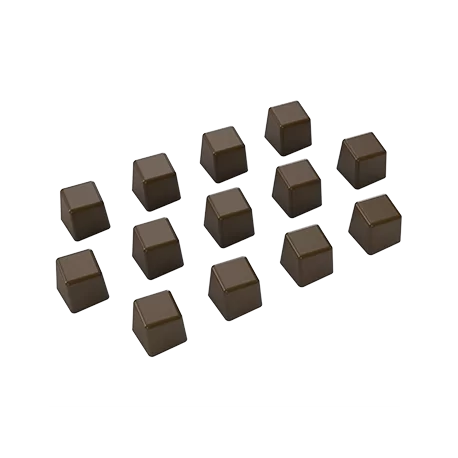 Pastry Chef's Boutique PCB161 Polycarbonate Small Twisted Squares Cubes Chocolate Mold - 14x14x14mm - 3gr - 5x10 Cavity - 275...