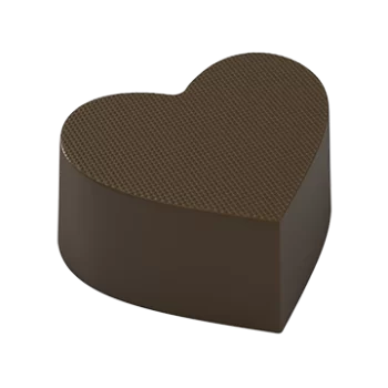 Pastry Chef's Boutique PCB253 Polycarbonate Textured Chocolate Heart Praline Chocolate Mold - 32x28x15mm - 10gr - 3x7 Cavity ...