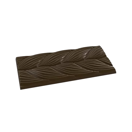 Pastry Chef's Boutique PCB303 Polycarbonate Wavy Braided Wheat Bar Chocolate Mold - 150x75x9mm - 94gr - 1x3 Cavity - 275x135x...
