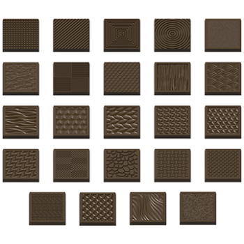 Pastry Chef's Boutique PCB427 Polycarbonate Square Caraques Chocolate Mold Assortment of 24 - 33x33x4mm - 5gr - 4x6 Cavity - ...