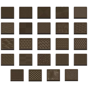 Pastry Chef's Boutique PCB427 Polycarbonate Square Caraques Chocolate Mold Assortment of 24 - 33x33x4mm - 5gr - 4x6 Cavity - ...