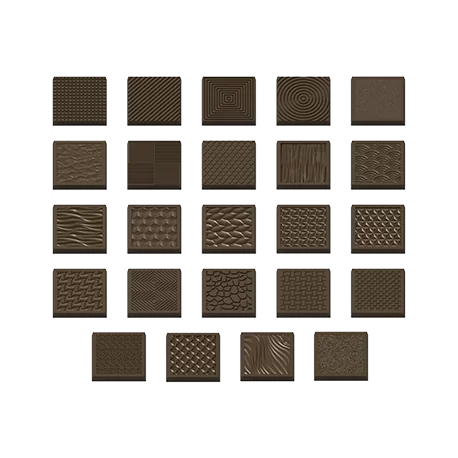 Pastry Chef's Boutique PCB427 Polycarbonate Square Caraques Chocolate Mold Assortment of 24 - 33x33x4mm - 5gr - 4x6 Cavity - ...