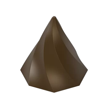 Pastry Chef's Boutique PCB480 Polycarbonate Twisted Triangle Cone Praline Chocolate Mold - 34x34x30mm - 9gr - 4x7 Cavity - 27...