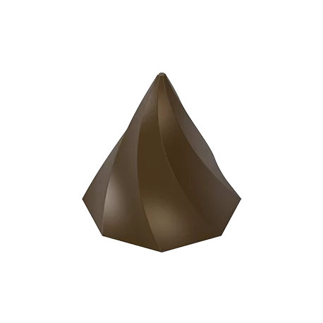 Pastry Chef's Boutique PCB480 Polycarbonate Twisted Triangle Cone Praline Chocolate Mold - 34x34x30mm - 9gr - 4x7 Cavity - 27...