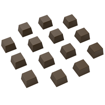Pastry Chef's Boutique PCB532 Polycarbonate Tiny Chocolate Squares Mold - 15x15x10mm - 2gr - 9x15 Cavity - 275x175x24mm Choco...