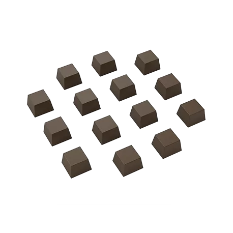 Pastry Chef's Boutique PCB532 Polycarbonate Tiny Chocolate Squares Mold - 15x15x10mm - 2gr - 9x15 Cavity - 275x175x24mm Choco...