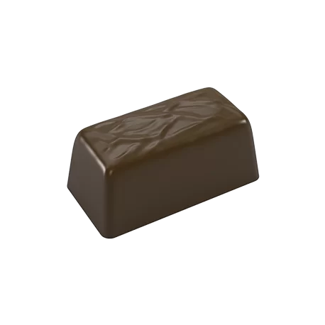 Pastry Chef's Boutique PCB738 Polycarbonate Wrinkled Rectangular Praline Chocolate Mold - 36x19x16mm - 10gr - 4x10 Cavity - 2...