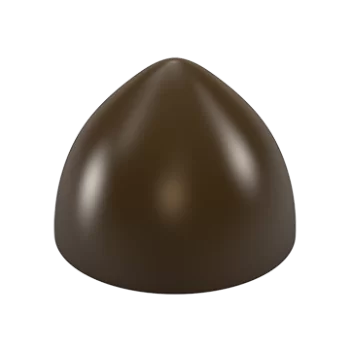 Pastry Chef's Boutique PCB743 Polycarbonate Semi-Round Dome Chocolate Praline with a Tapered Top Mold - 28x21mm - 9gr - 4x7 C...