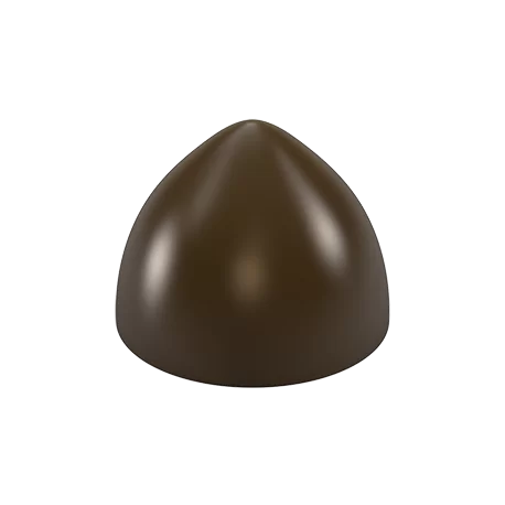 Pastry Chef's Boutique PCB743 Polycarbonate Semi-Round Dome Chocolate Praline with a Tapered Top Mold - 28x21mm - 9gr - 4x7 C...
