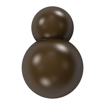 Polycarbonate Round Christmas Snowman Chocolate Mold - 76x50x25mm - 50gr - 2x4 Cavity - 275x175x25mm
