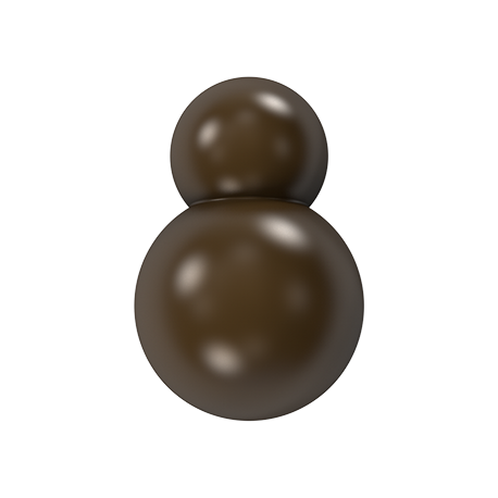 Pastry Chef's Boutique PCB791 Polycarbonate Round Christmas Snowman Chocolate Mold - 76x50x25mm - 50gr - 2x4 Cavity - 275x175...