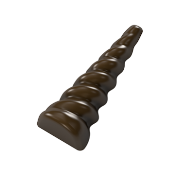 Pastry Chef's Boutique PCB825 Polycarbonate Unicorn Horn / Twisted Spiral Seashell Chocolate Mold - 72x25x14mm - 9gr - 2x8 Ca...