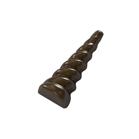 Pastry Chef's Boutique PCB825 Polycarbonate Unicorn Horn / Twisted Spiral Seashell Chocolate Mold - 72x25x14mm - 9gr - 2x8 Ca...