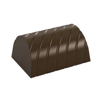 Pastry Chef's Boutique PCB266 Polycarbonate Spiral Lined Rectangular Chocolate Praline Mold - 33x23x16mm - 10gr - 4x8 Cavity ...