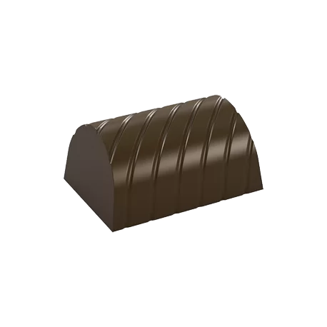 Pastry Chef's Boutique PCB266 Polycarbonate Spiral Lined Rectangular Chocolate Praline Mold - 33x23x16mm - 10gr - 4x8 Cavity ...