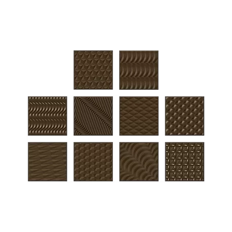 Pastry Chef's Boutique PCB141 Polycarbonate Square Caraques Chocolate Mold Assortment - 39x39x4mm - 6gr - 4x5 Cavity - 275x17...