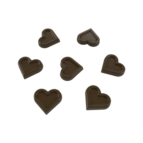 Pastry Chef's Boutique PCB163 Polycarbonate Tiny Chocolate Hearts Confetties Chocolate Mold - 8x7x2mm - 704 Cavity - 275x205x...