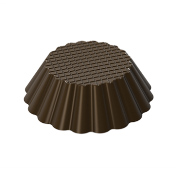 Pastry Chef's Boutique PCB790 Polycarbonate Traditional Wavy Edged Chocolate Cup Mold - 44x13mm - 16gr - 3x5 Cavity - 275x175...