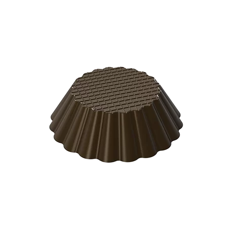 Pastry Chef's Boutique PCB790 Polycarbonate Traditional Wavy Edged Chocolate Cup Mold - 44x13mm - 16gr - 3x5 Cavity - 275x175...