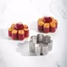 Pavoni XF51 Microperforated Stainless Steel Flower Viennoiserie Deep Tart Ring by Johan Martin - 100 x 45 mm Bread Ring