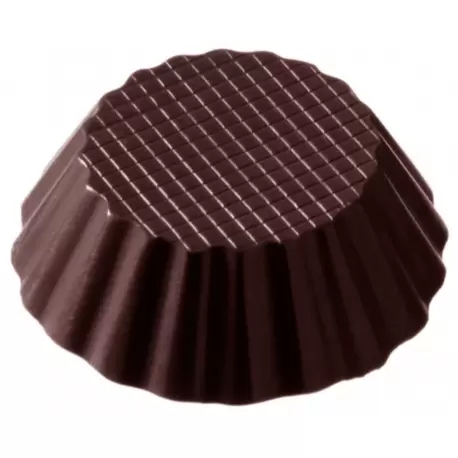 Pastry Chef's Boutique CW2152 Polycarbonate Traditional Fluted Mini Tartlet Chocolate Cup Mold - 44 x 44 x 13 mm - 18 cavity ...