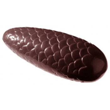 Chocolate World CW2042 Polycarbonate Long Spruce Pinecone Chocolate Mold - 89 x 33 x 16 mm - 30gr - 2 x 5 cavity Holidays Molds