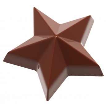 Chocolate World CW1862 Polycarbonate Vibrant Star Chocolate Mold - 42.5 x 44.5 x 17.5 mm - 10.5gr - 14x1 Cavity - 275x135x24m...