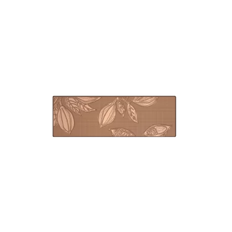 Polycarbonate Cacao Bean Chocolate Tablet Bar Mold - 210mm x 70mm x 6mm H - 2x1 cavity - 100gr