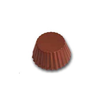 Cabrellon 6129.175 Polycarbonate Traditional Wavy Edged Chocolate Cup Mold - 38 mm x 19 mm - 4 x 6 cavity - 16 gr Chocolate C...