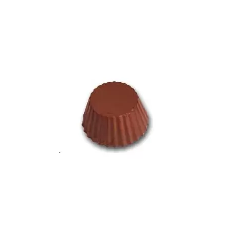Cabrellon 6129.175 Polycarbonate Traditional Wavy Edged Chocolate Cup Mold - 38 mm x 19 mm - 4 x 6 cavity - 16 gr Chocolate C...