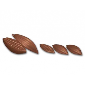Cabrellon 16305 Polycarbonate Cocoa Pod Chocolate Mold - 140 mm x 61 mm - 3 cavity Themed Molds
