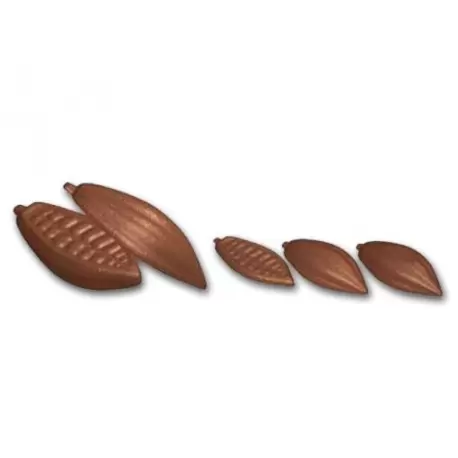 Polycarbonate Cocoa Pod Chocolate Mold - 140 mm x 61 mm - 3 cavity
