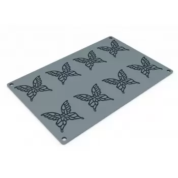 Pavoni Italia Large Mariposa Butterfly Decoration Silicone Mold - 60x58x2mm - 8 Cavity - 2 ml