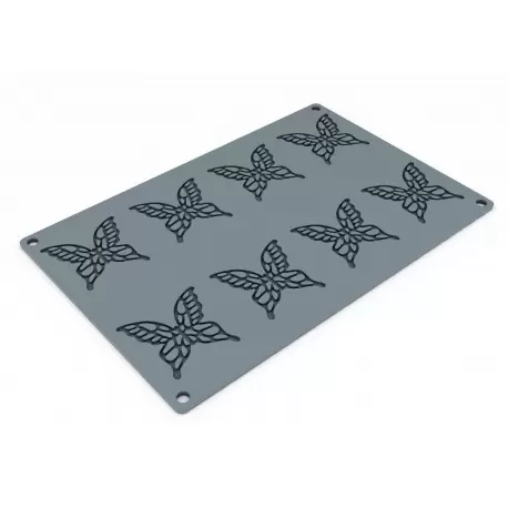 Pavoni GG050 Pavoni Italia Large Mariposa Butterfly Decoration Silicone Mold - 60x58x2mm - 8 Cavity - 2 ml Decoration Silicon...