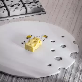 Pavoni Italia Gruyere Cheese Decoration Silicone Mold - 50 mm x 31 mm x 18 mm H - 20 cavity - 22 ml