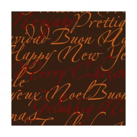 Chocolate World LF003012 Alice 3 Happy New Year Chocolate Transfer Sheets - 135 mm x 275 mm - 20 sheets Chocolate Transfer Sh...