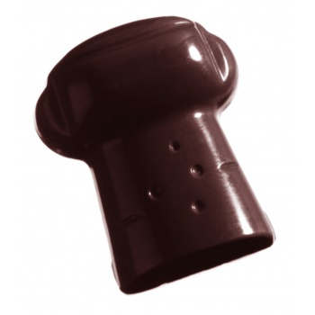 Chocolate World CW1103 Polycarbonate Holiday Champagne Cork Chocolate Mold - Double Model - 35 x 30 x 14 mm - 3 x 8 cavity - ...