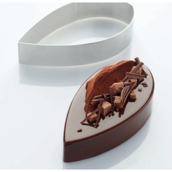Martellato 48H4X18 Professional Stainless Steel Calisson Quenelle Entremet Pastry Ring by Frank Haasnoot - 92 mm x 182 mm h 4...