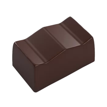 Pastry Chef's Boutique PCB274 Polycarbonate Accordion Folded Rectangular Praline Chocolate Mold - 33x20x16mm - 10gr - 4x8 Cav...