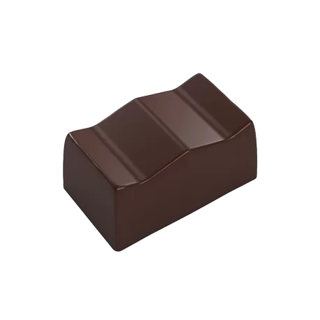 Pastry Chef's Boutique PCB274 Polycarbonate Accordion Folded Rectangular Praline Chocolate Mold - 33x20x16mm - 10gr - 4x8 Cav...