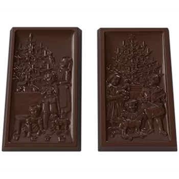 Pastry Chef's Boutique PCBAR195-116 Polycarbonate Christmas Holiday Scene Tablet Bar Chocolate Mold - 2 Designs - 165x95x12mm...